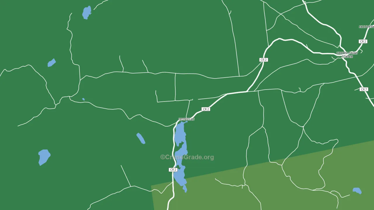 Ironville, NY Map of Vehicle Theft Rates