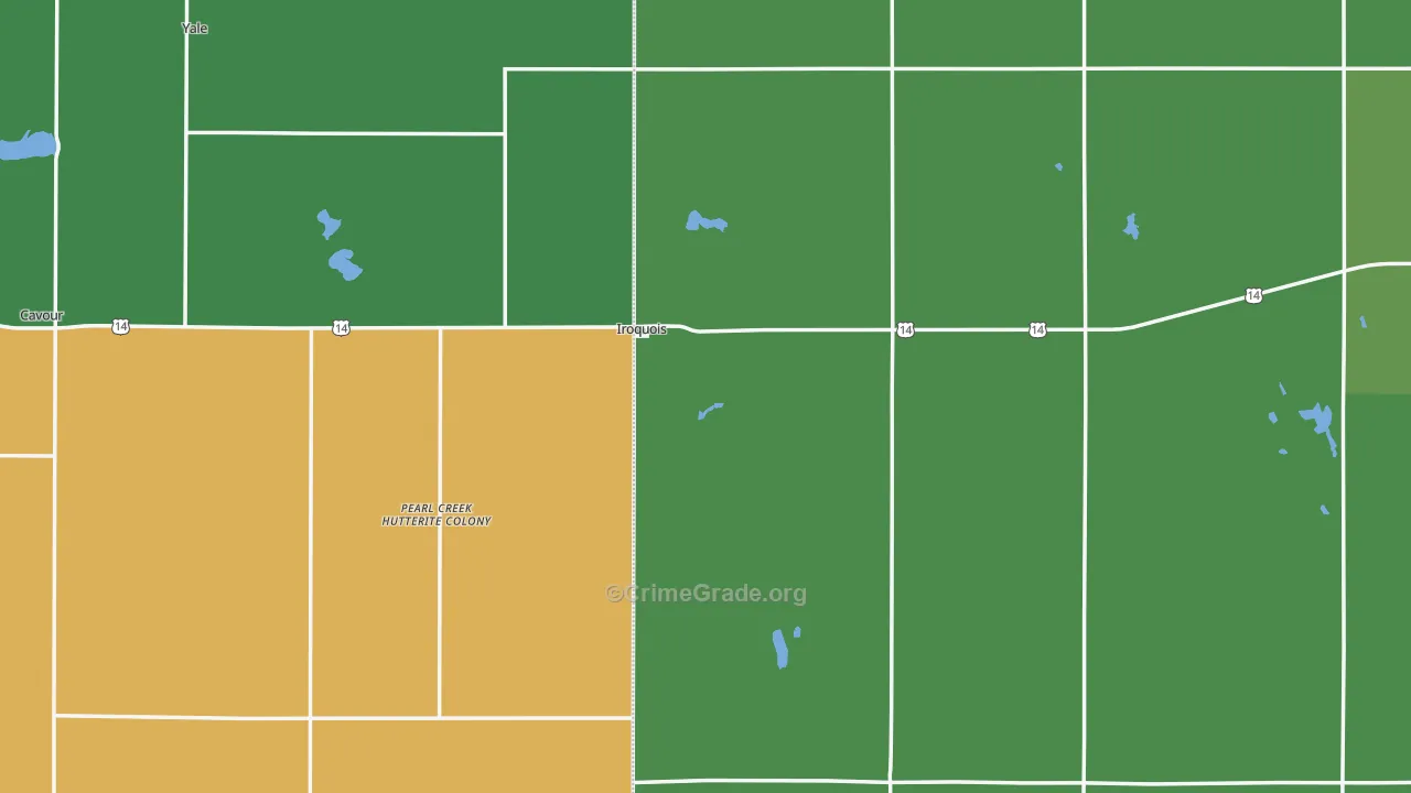 Iroquois, SD Map of Vehicle Theft Rates