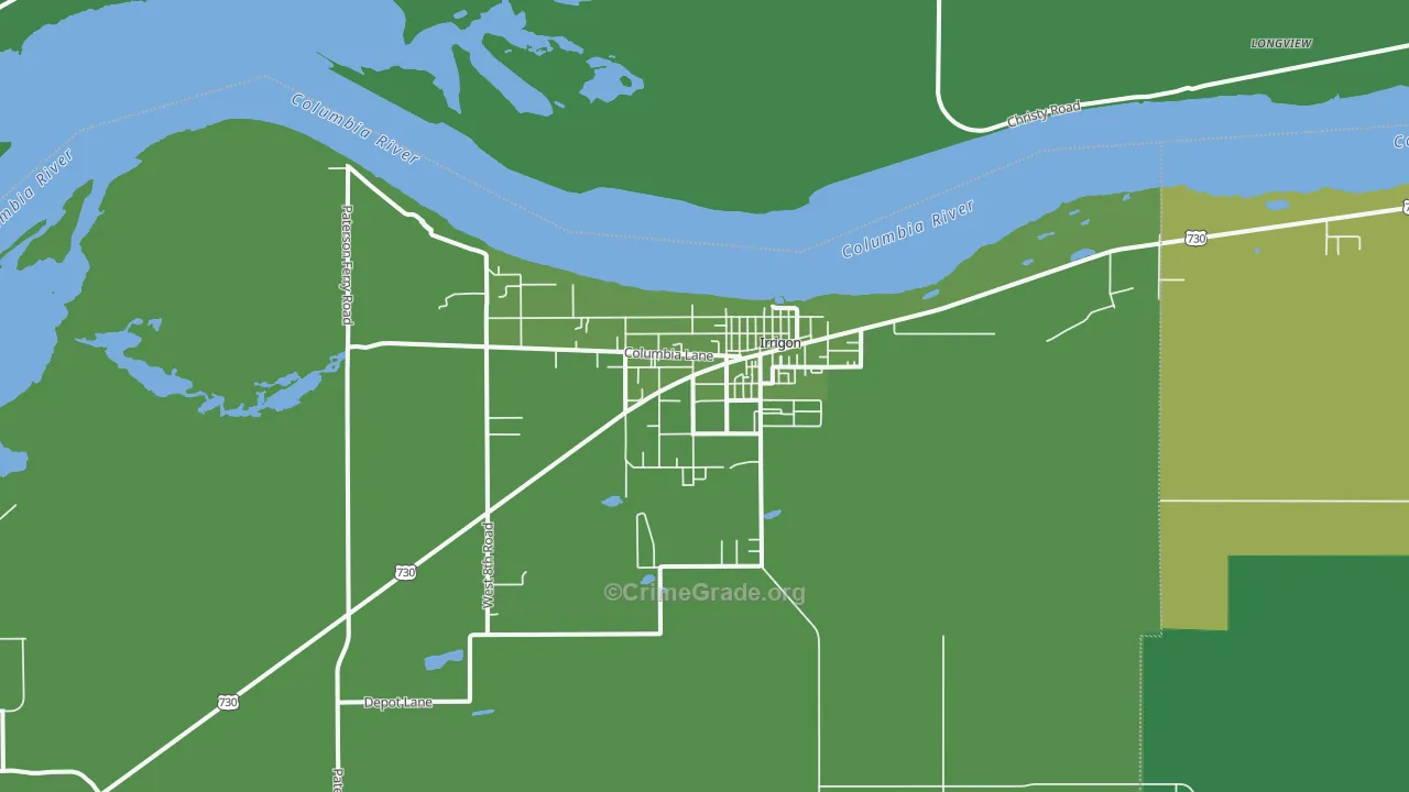 Irrigon, OR Map of Vehicle Theft Rates