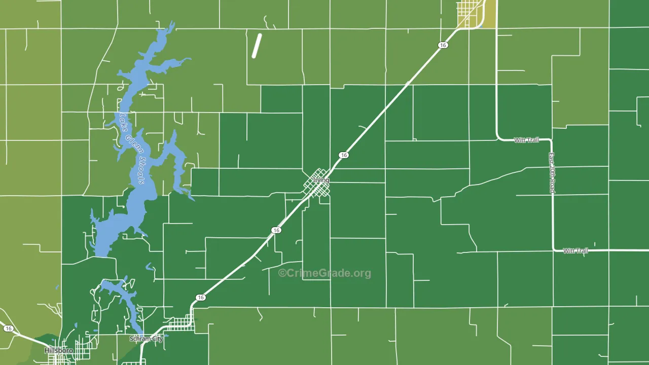 Irving, IL Map of Vehicle Theft Rates