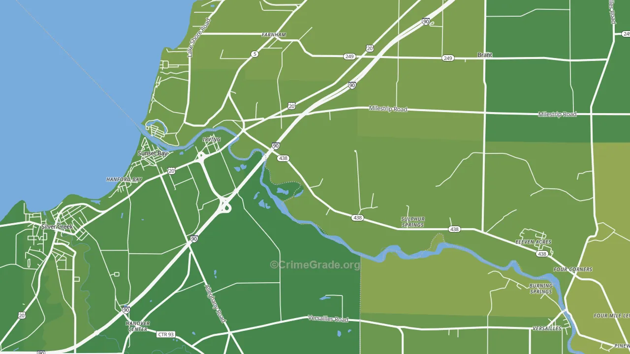 Irving, NY Map of Vehicle Theft Rates