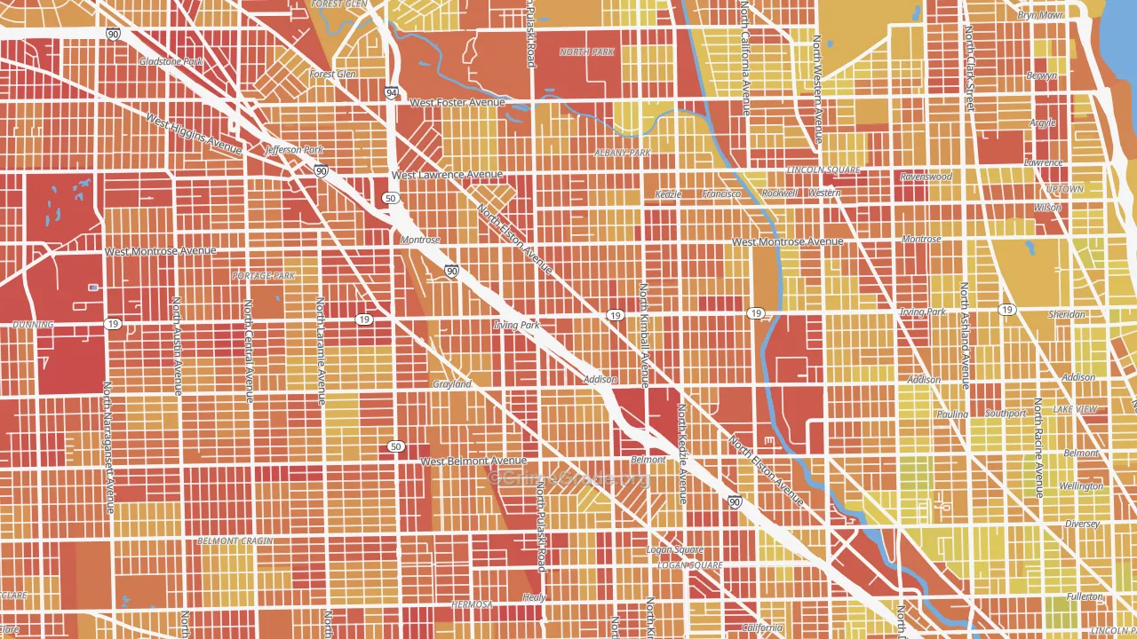 Irving Park, Chicago, IL Map of Vehicle Theft Rates