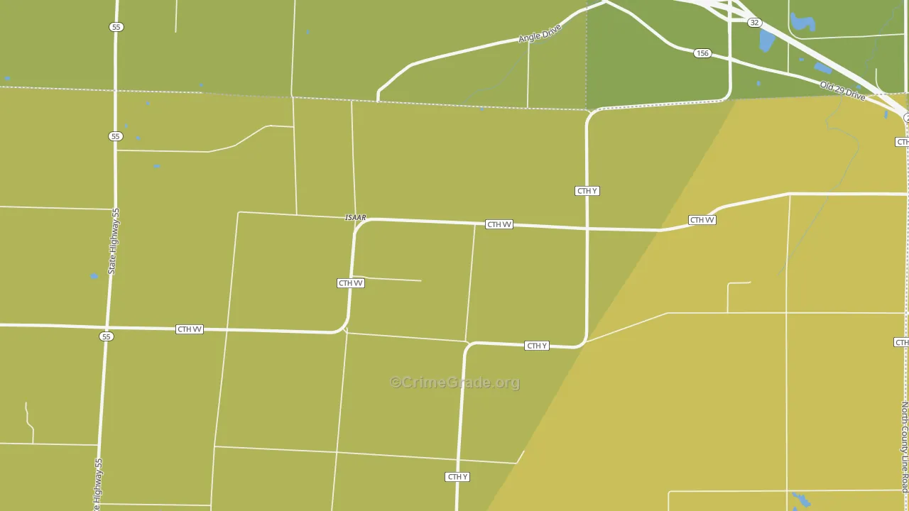 Isaar, WI Map of Vehicle Theft Rates
