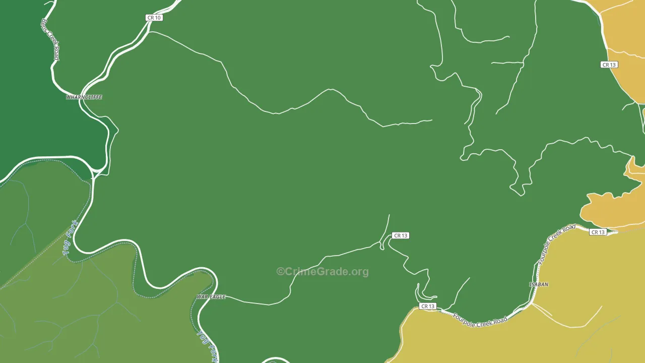 Isaban, WV Map of Vehicle Theft Rates