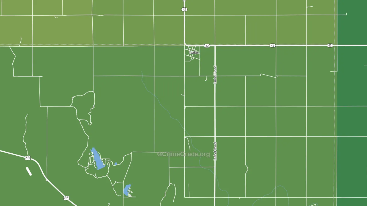 Isabel, KS Map of Vehicle Theft Rates