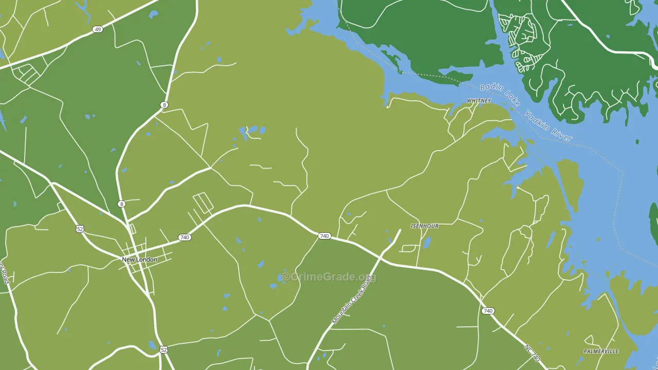 Isenhour, NC Map of Vehicle Theft Rates