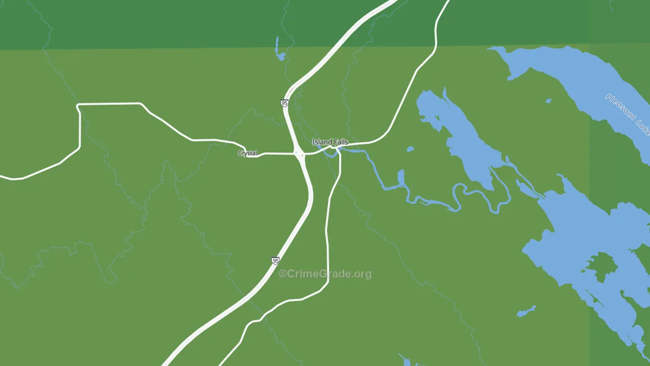 Island Falls, ME Map of Vehicle Theft Rates