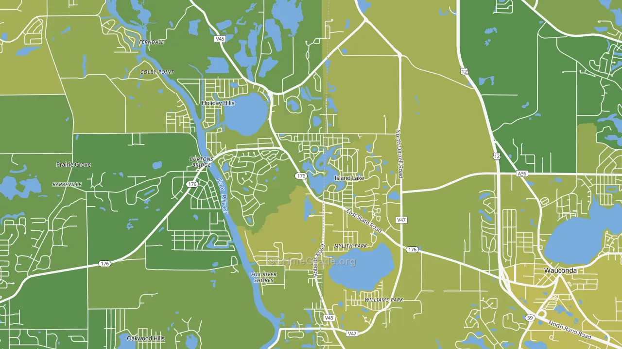 Island Lake, IL Map of Vehicle Theft Rates