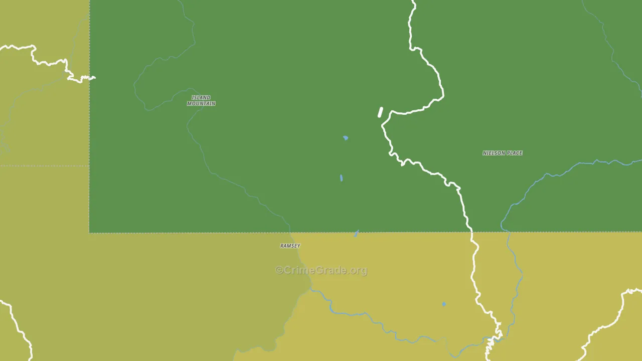 Island Mountain, CA Map of Vehicle Theft Rates