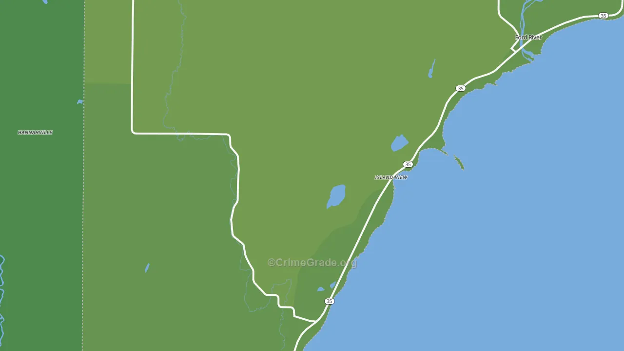 Island View, MI Map of Vehicle Theft Rates