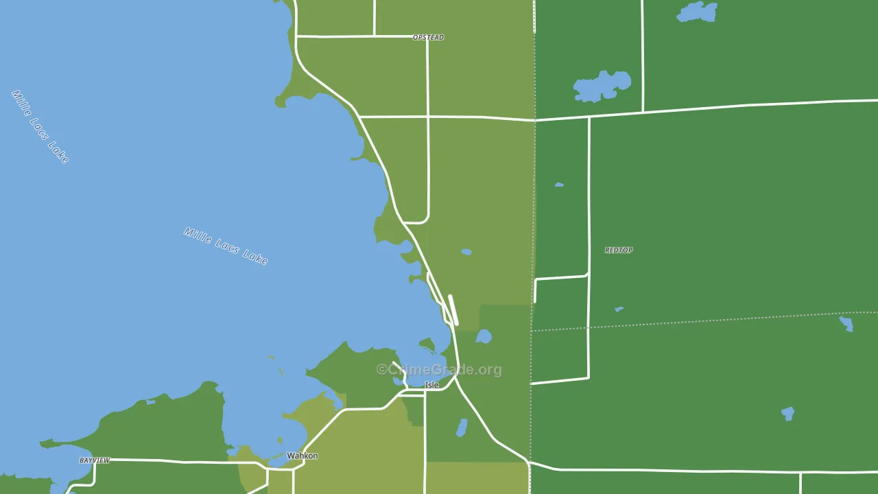 Isle, MN Map of Vehicle Theft Rates