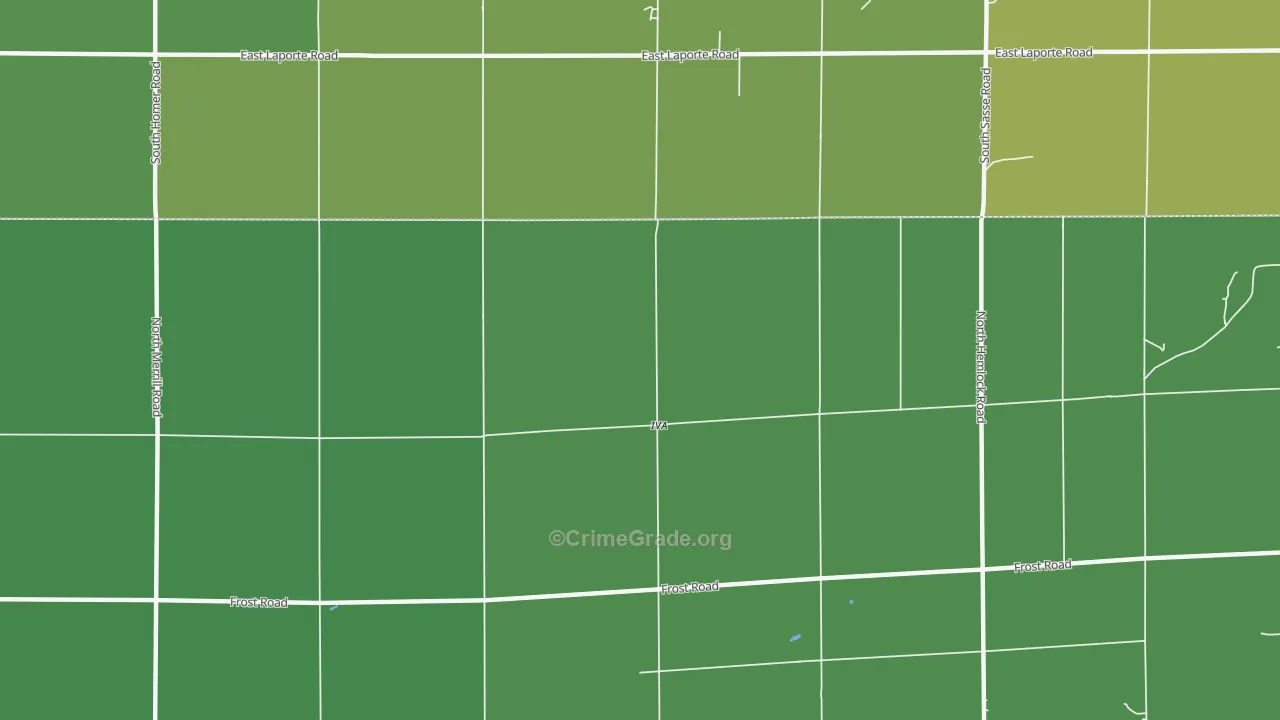 Iva, MI Map of Vehicle Theft Rates