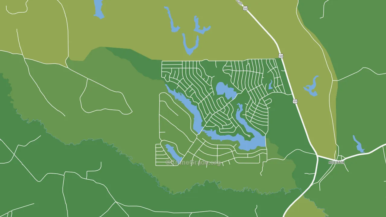 Ivanhoe North, TX Map of Vehicle Theft Rates