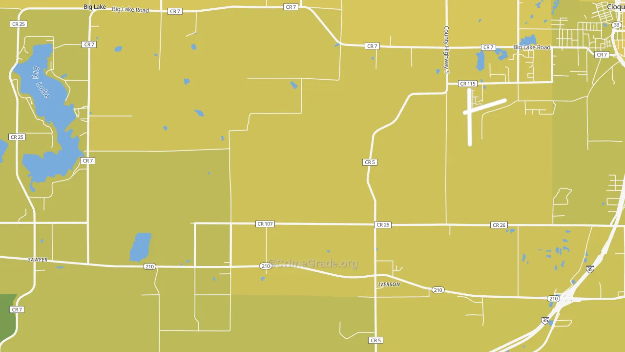 Iverson, MN Map of Vehicle Theft Rates