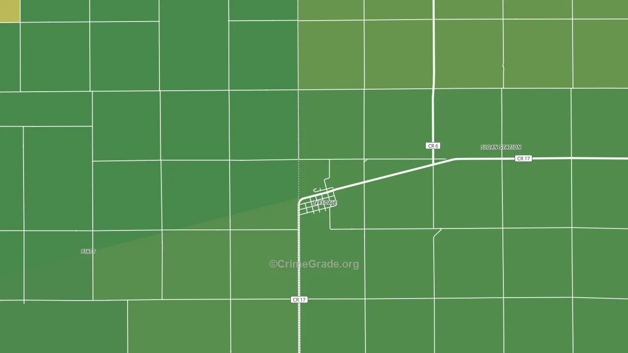 Ivesdale, IL Map of Vehicle Theft Rates