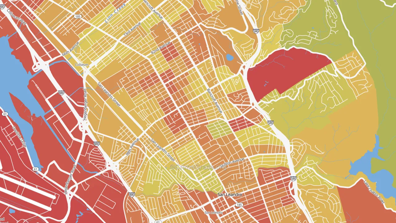Iveywood, Oakland, CA Map of Vehicle Theft Rates