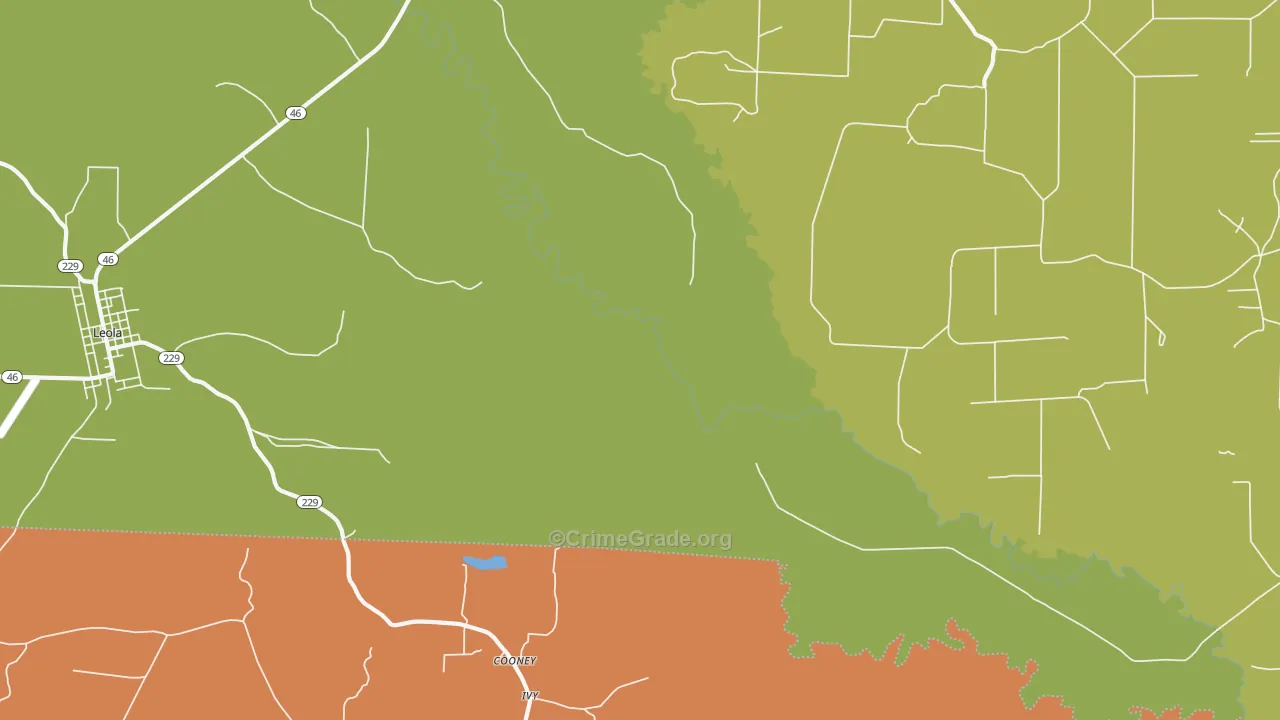Ivy, AR Map of Vehicle Theft Rates