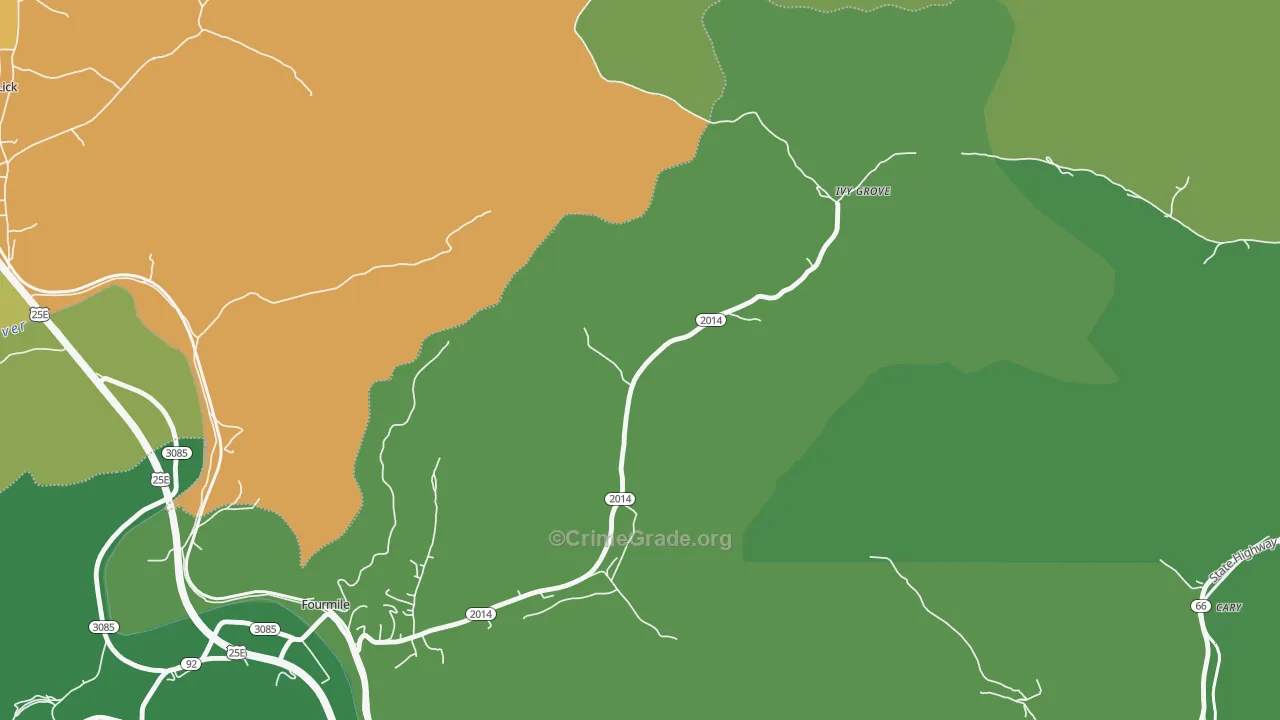 Ivy Grove, KY Map of Vehicle Theft Rates