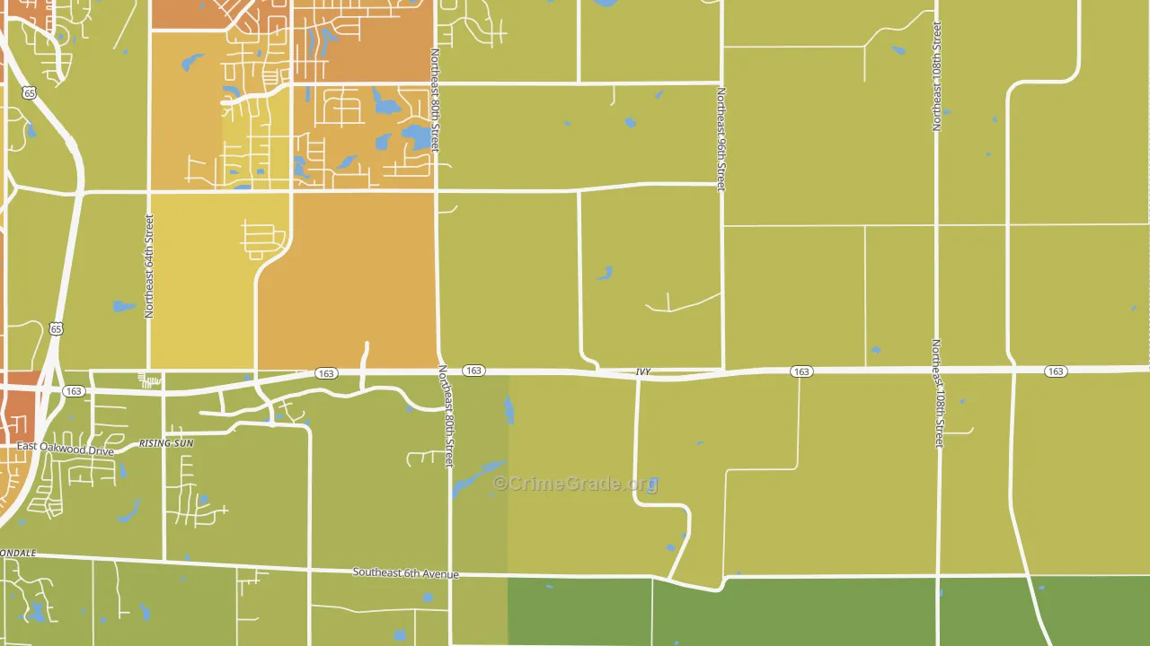 Ivy, IA Map of Vehicle Theft Rates