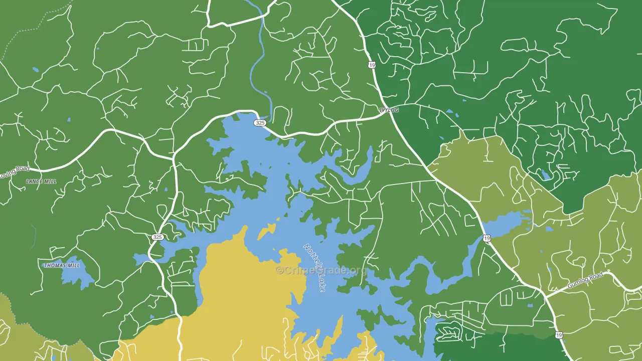 Ivy Log, GA Map of Vehicle Theft Rates