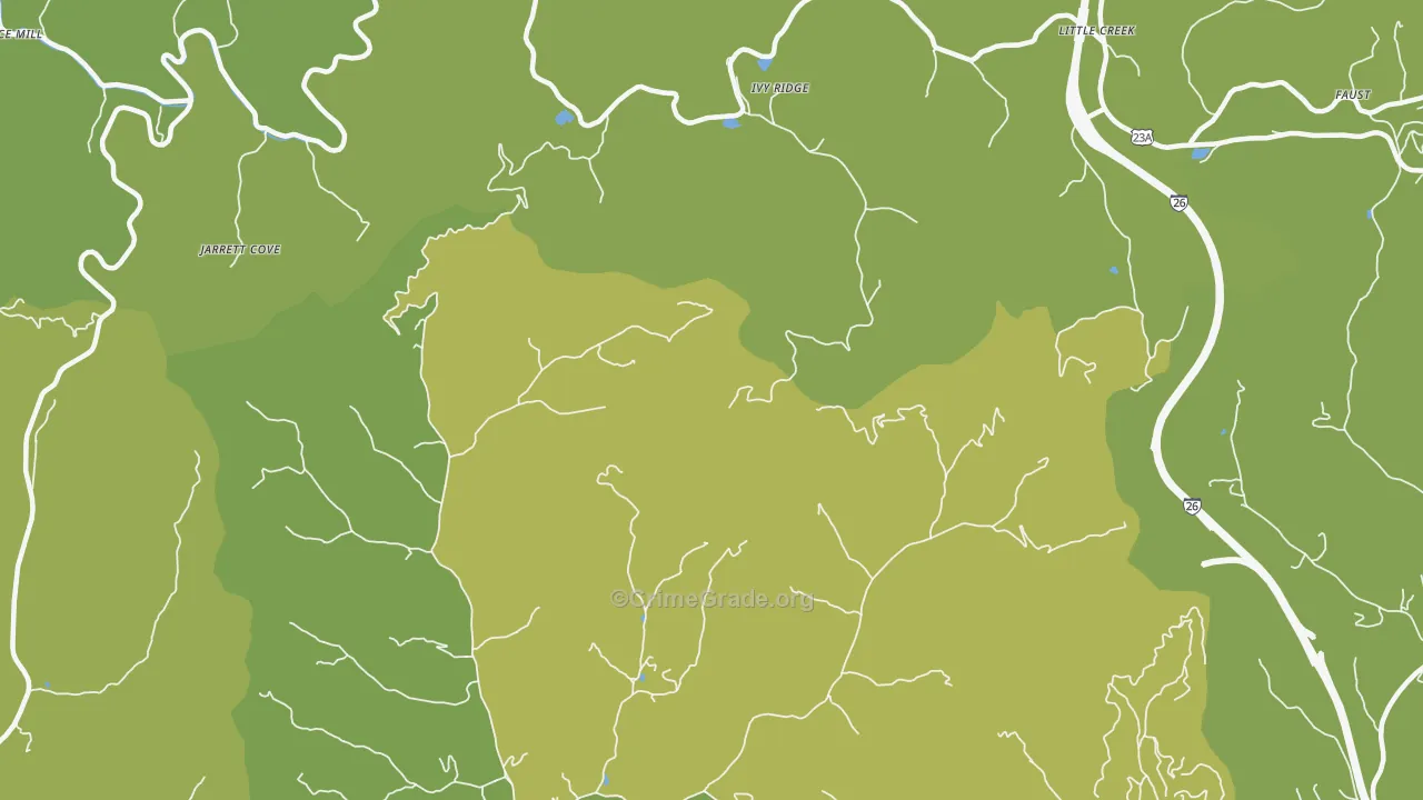 Ivy Ridge, NC Map of Vehicle Theft Rates