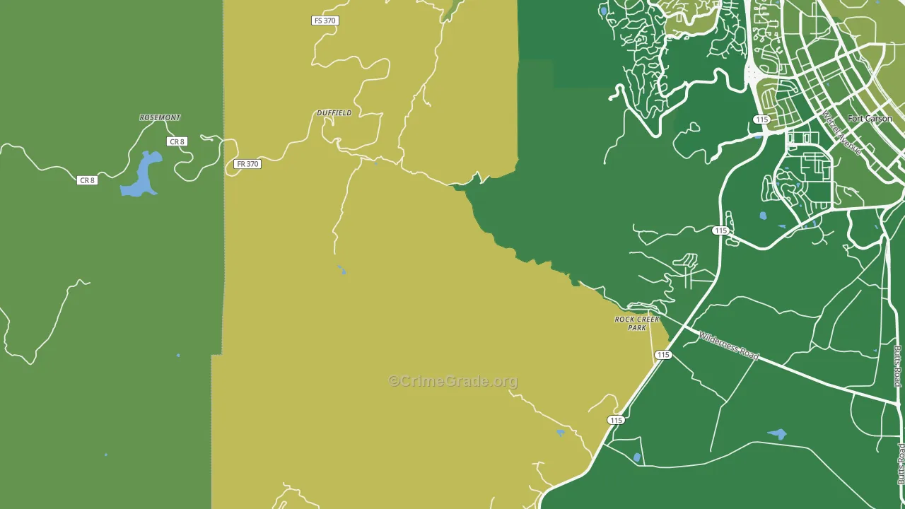 Ivywild, CO Map of Vehicle Theft Rates
