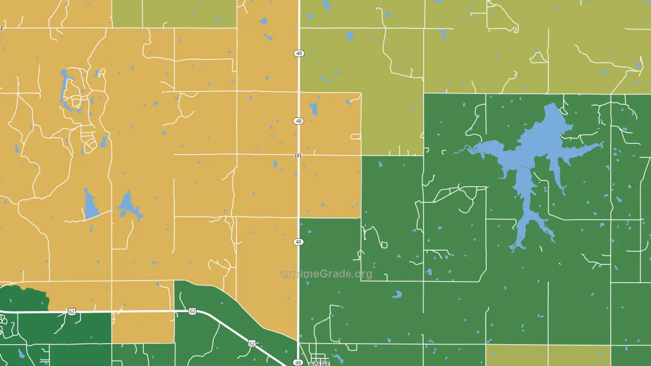 IXL, OK Map of Vehicle Theft Rates