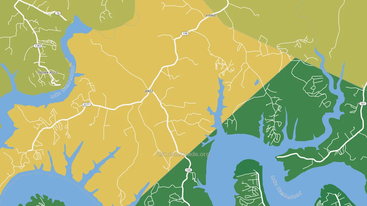 Jabez, KY Map of Vehicle Theft Rates