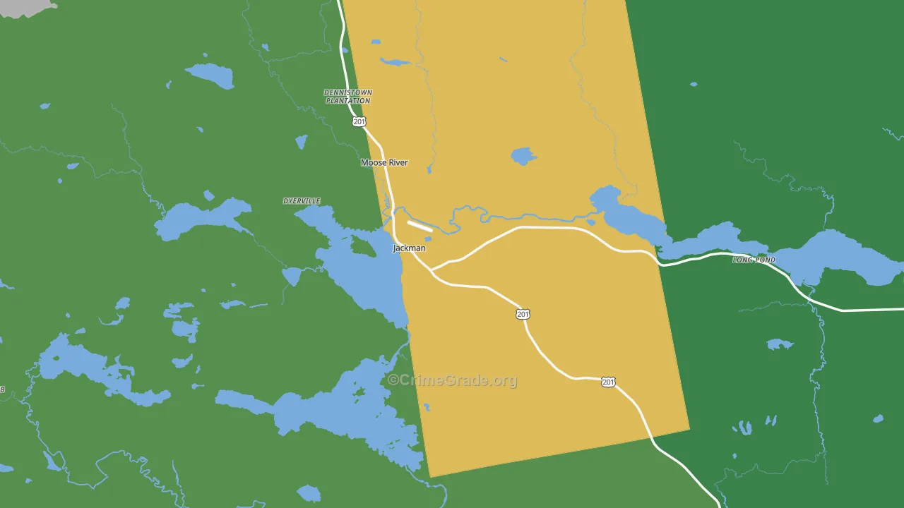Jackman, ME Map of Vehicle Theft Rates