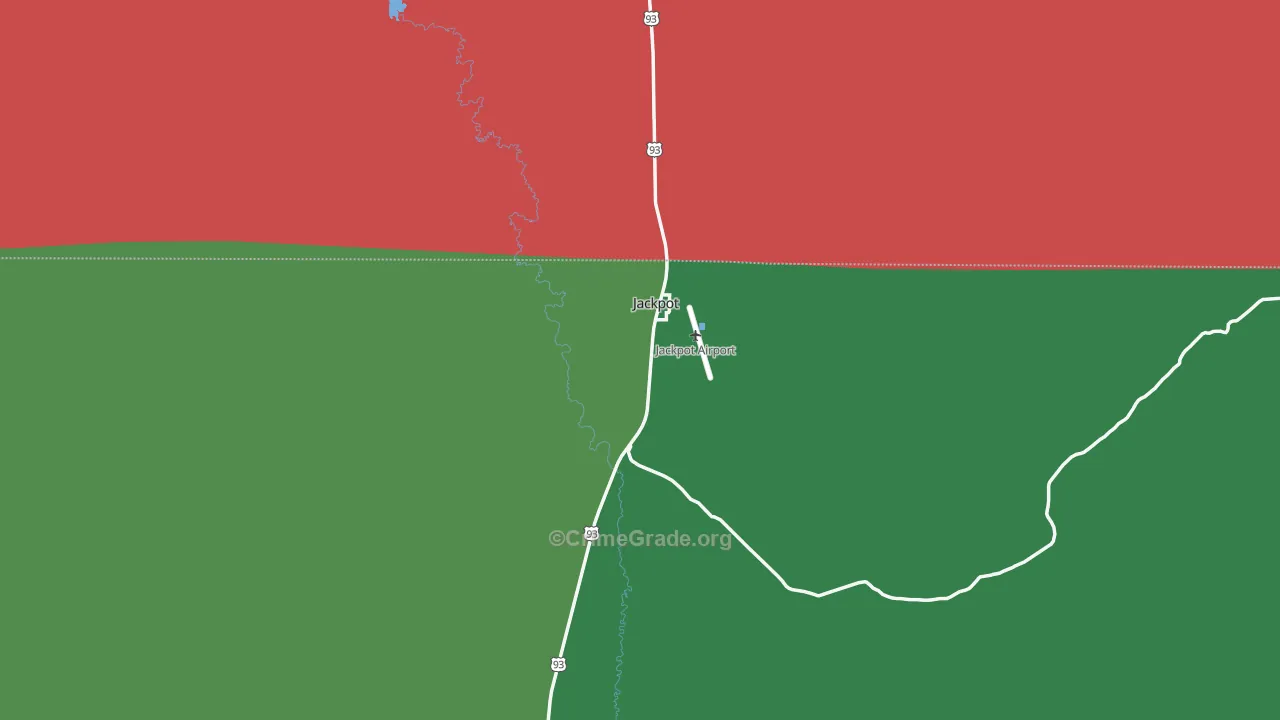 Jackpot, NV Map of Vehicle Theft Rates