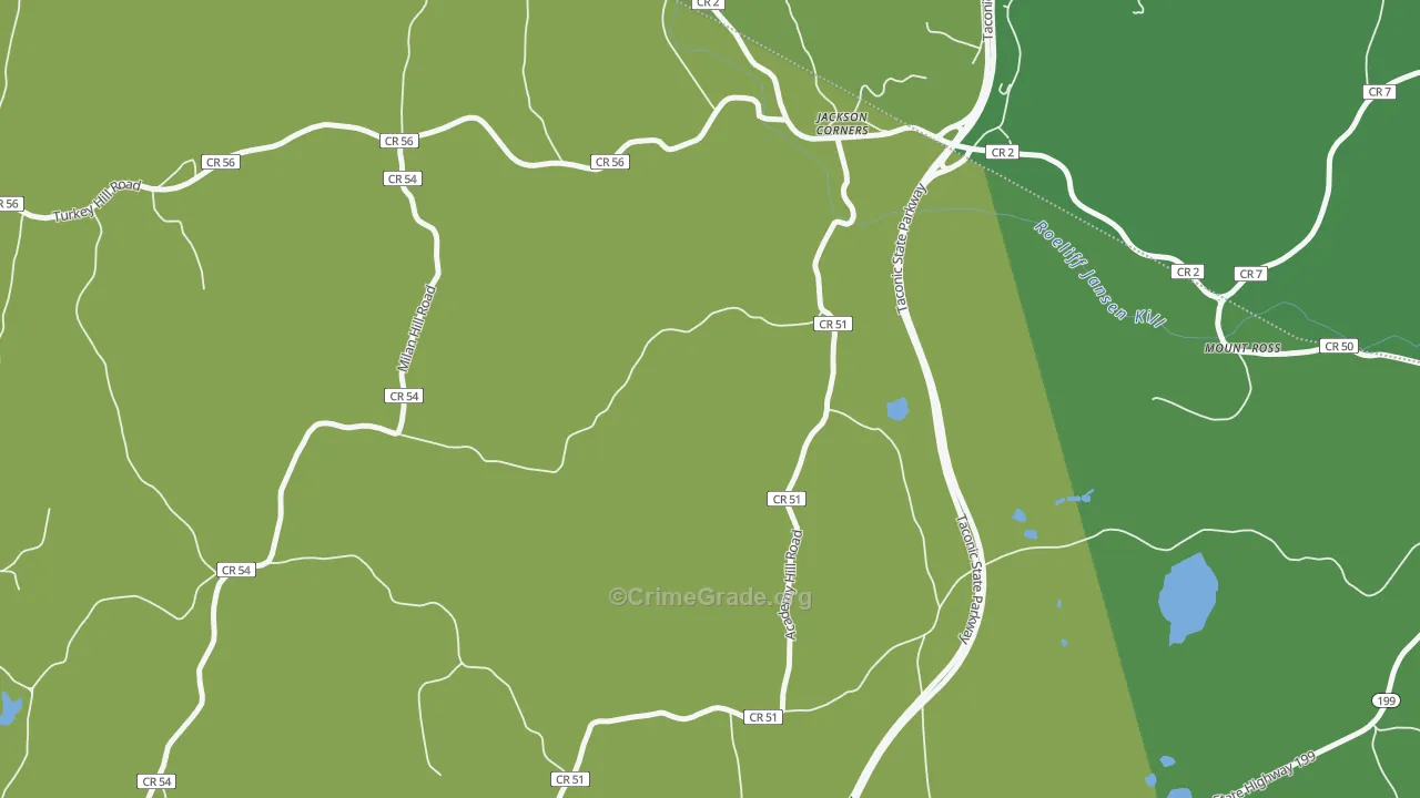 Jackson Corners, NY Map of Vehicle Theft Rates