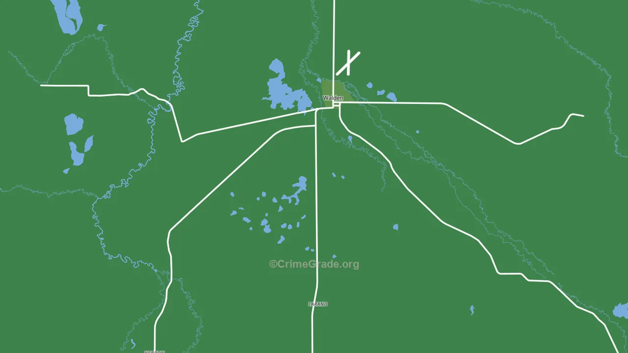 Jackson County, CO Map of Vehicle Theft Rates