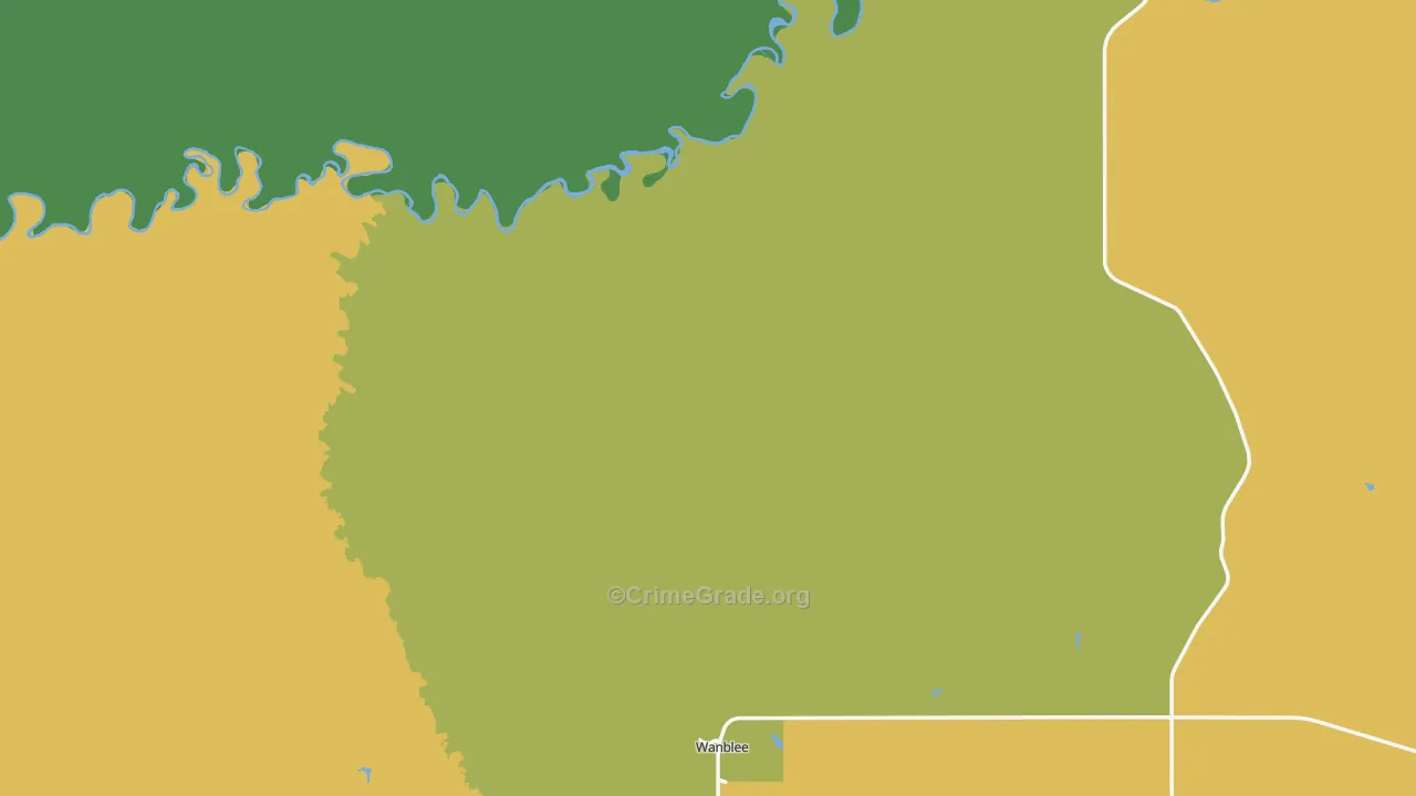 Jackson County, SD Map of Vehicle Theft Rates
