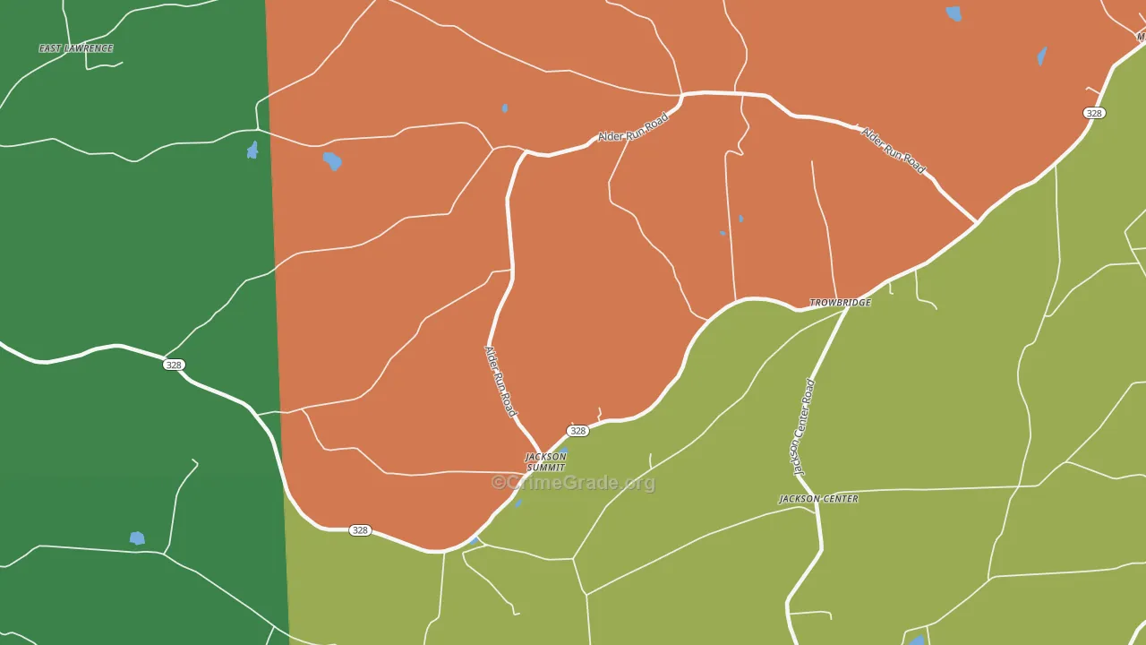 Jackson Summit, PA Map of Vehicle Theft Rates