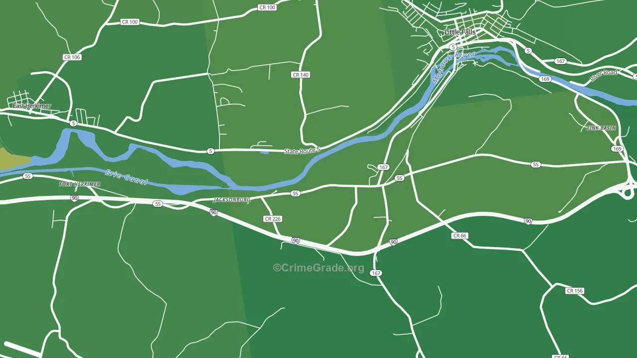Jacksonburg, NY Map of Vehicle Theft Rates
