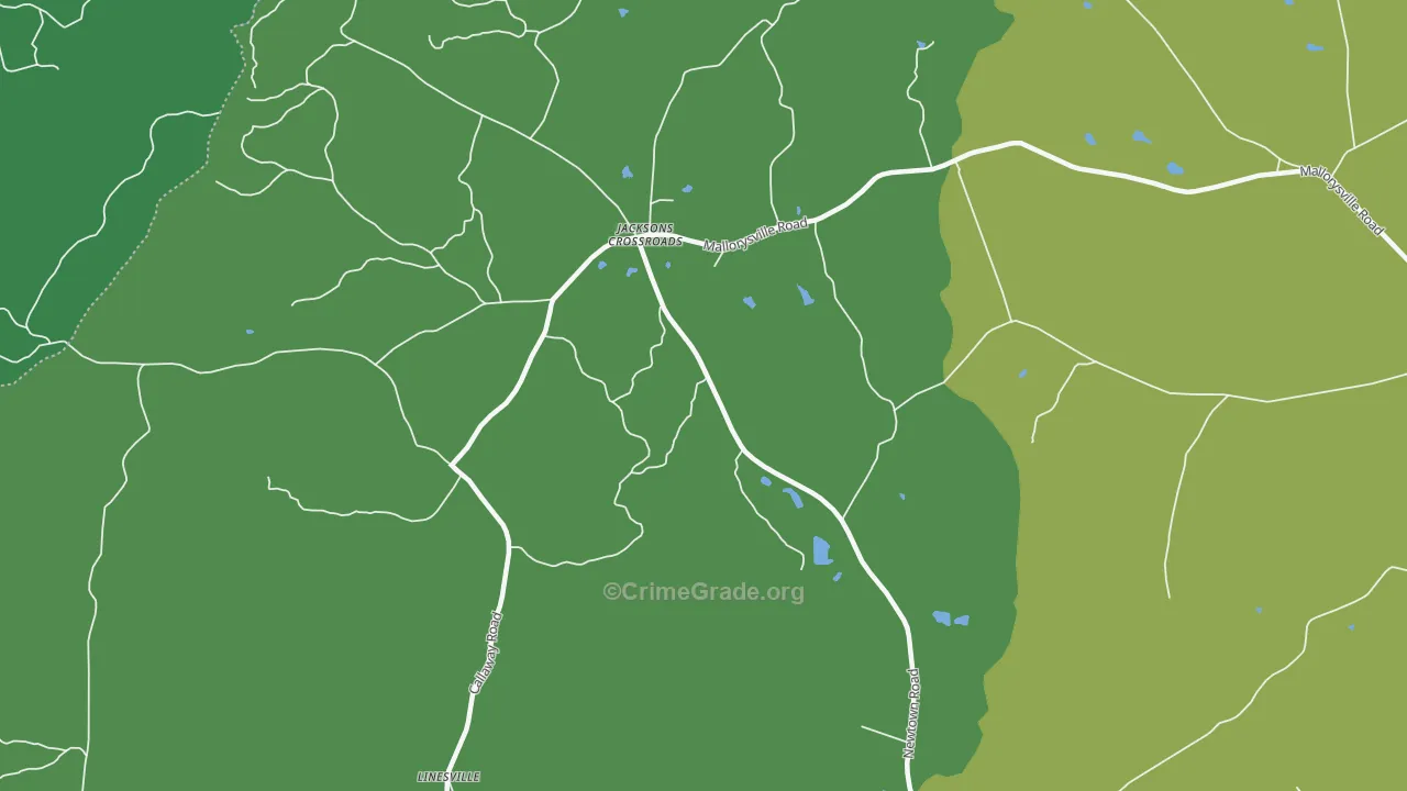 Jacksons Crossroads, GA Map of Vehicle Theft Rates