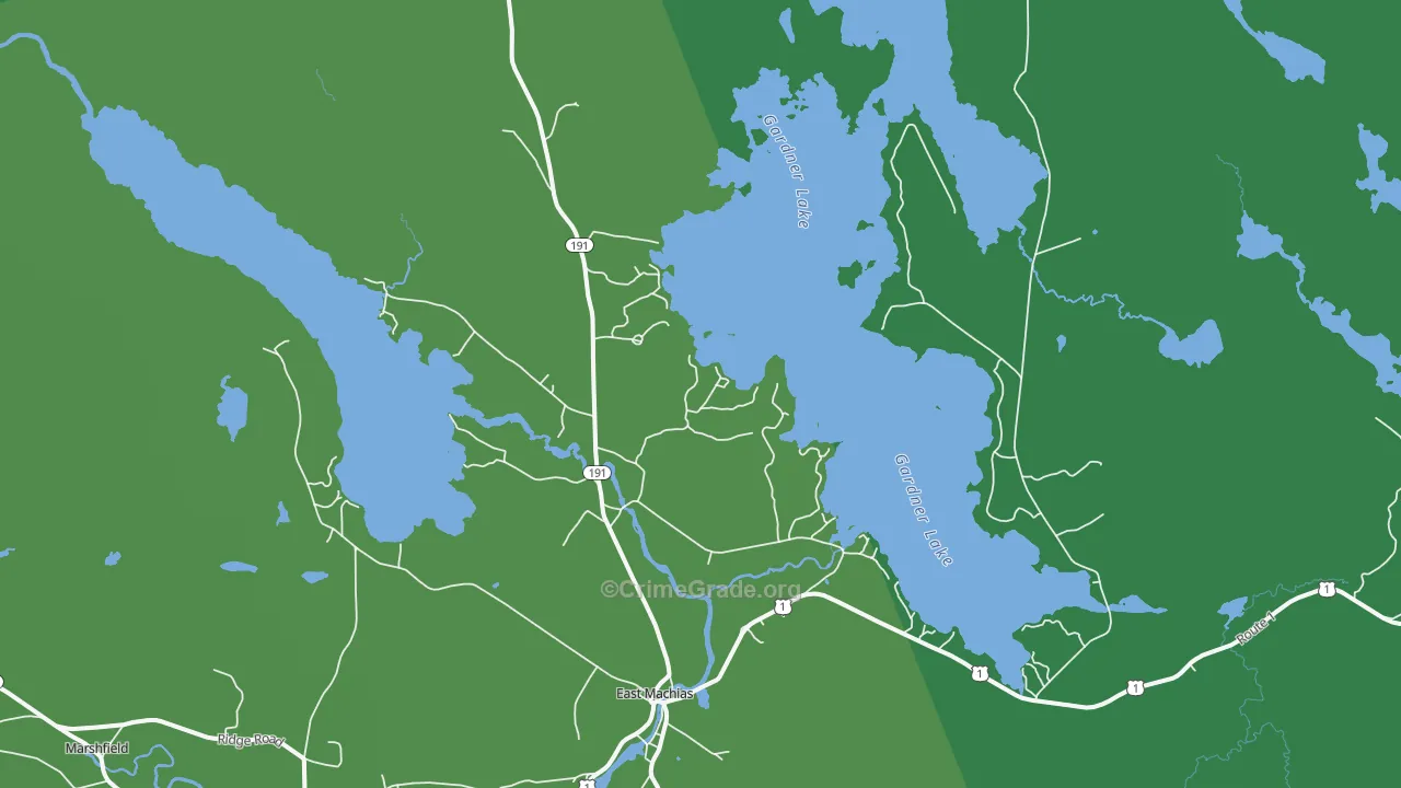 Jacksonville, ME Map of Vehicle Theft Rates