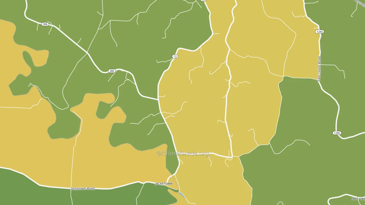 Jackstown, KY Map of Vehicle Theft Rates