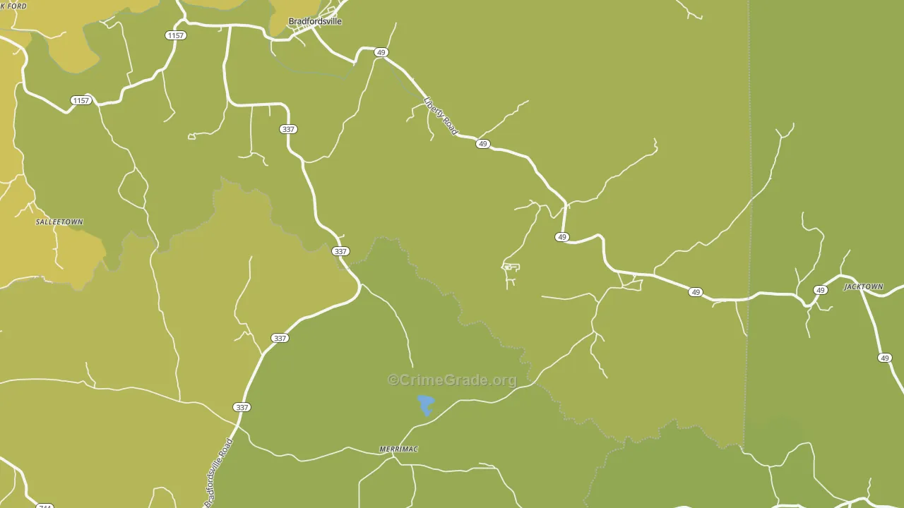 Jacktown, KY Map of Vehicle Theft Rates