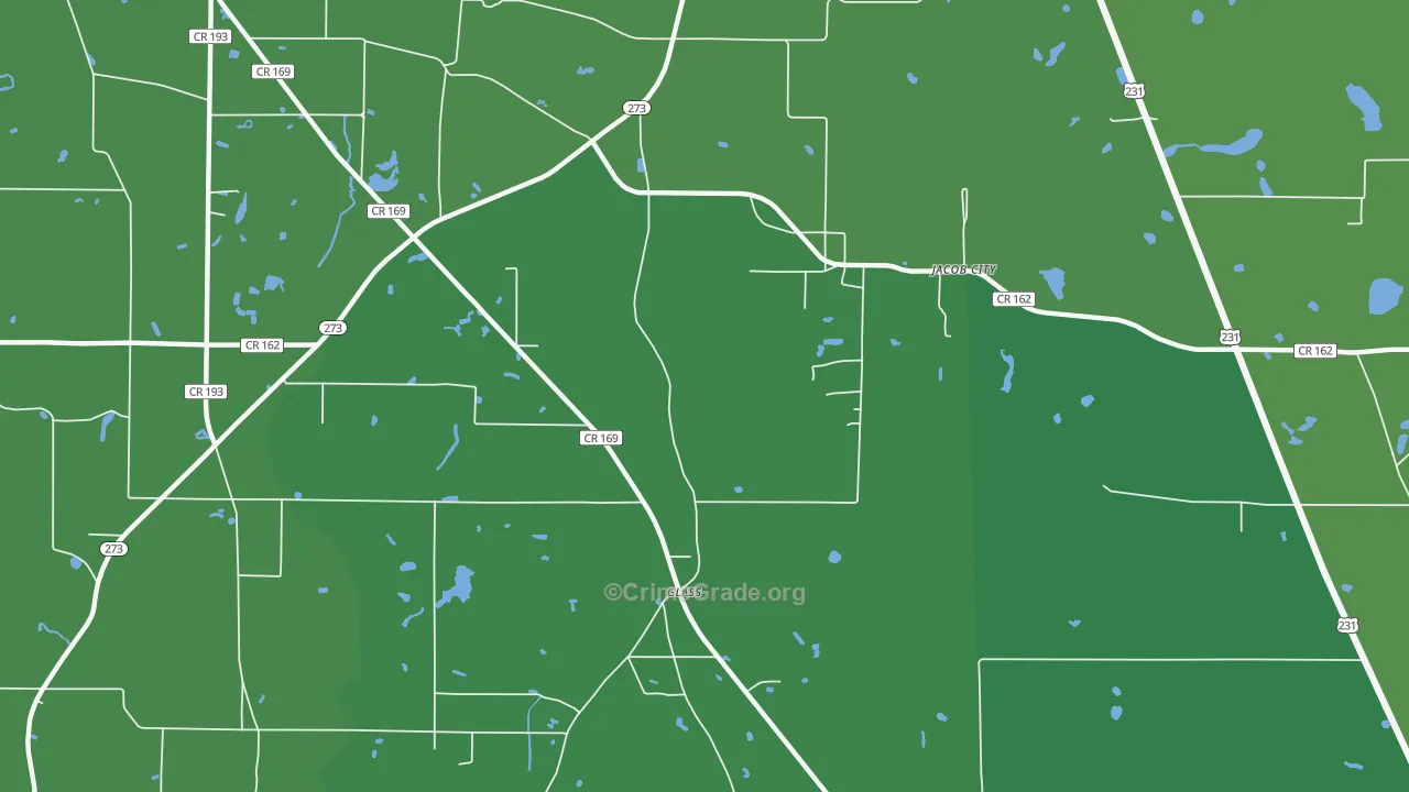 Jacob City, FL Map of Vehicle Theft Rates