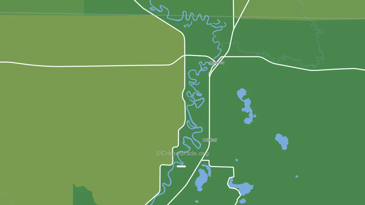 Jacobson, MN Map of Vehicle Theft Rates