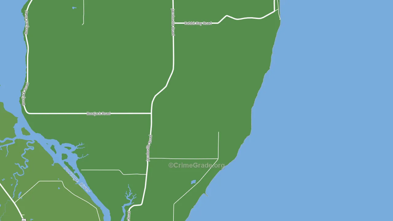 Jacobsville, MI Map of Vehicle Theft Rates