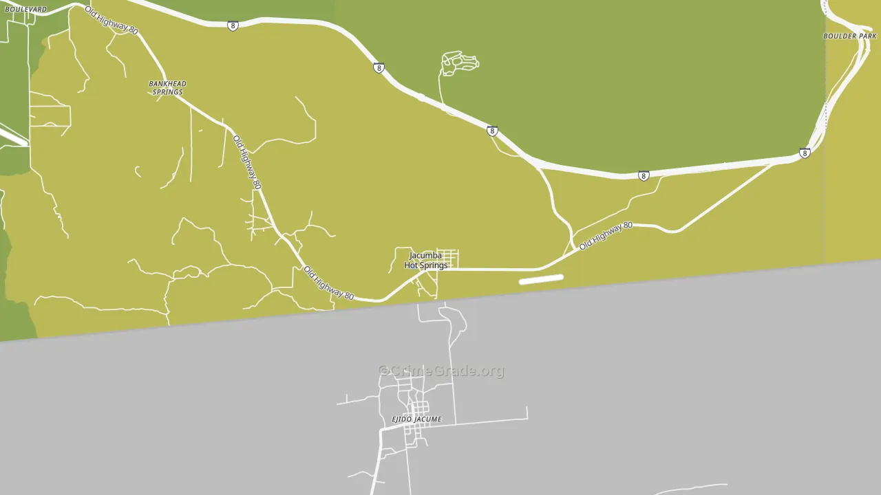 Jacumba, CA Map of Vehicle Theft Rates