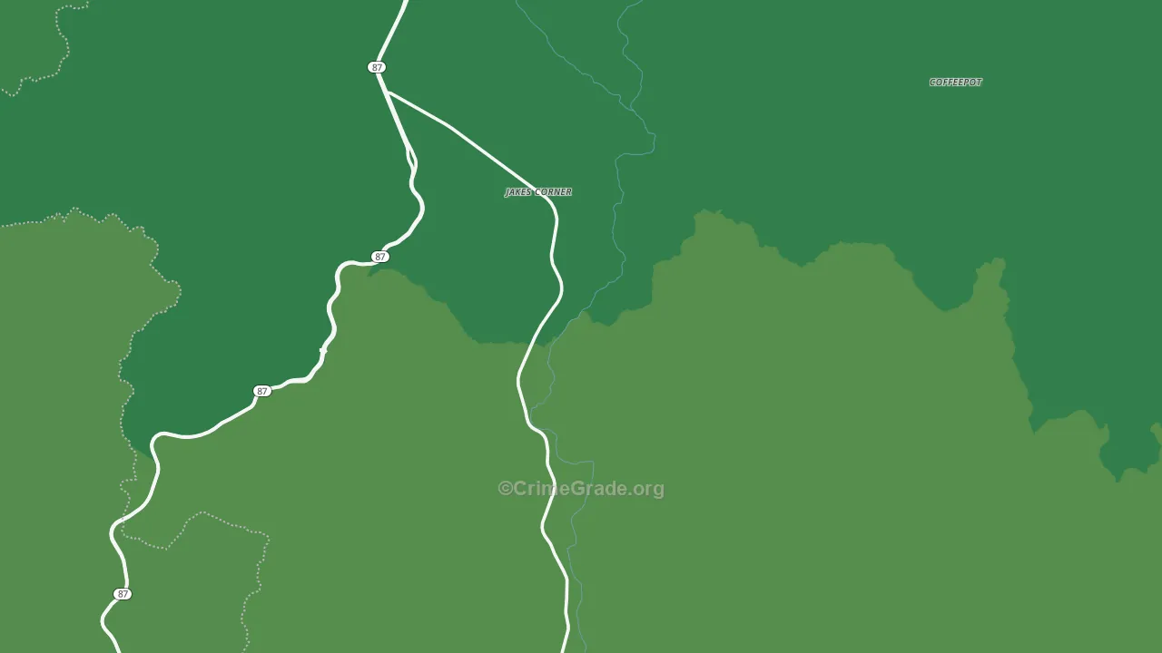 Jakes Corner, AZ Map of Vehicle Theft Rates