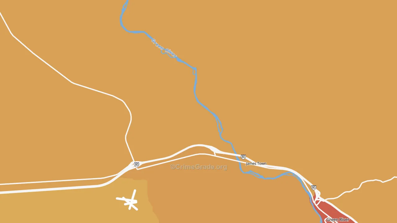 James Town, WY Map of Vehicle Theft Rates