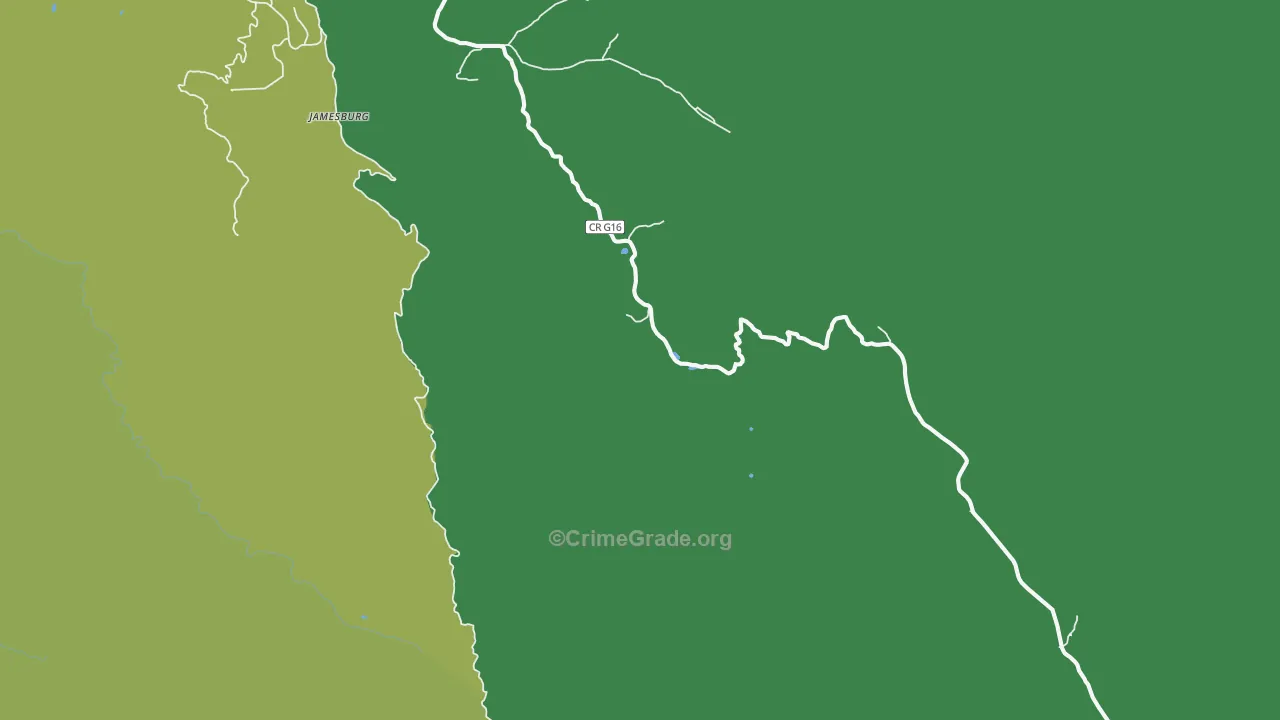 Jamesburg, CA Map of Vehicle Theft Rates