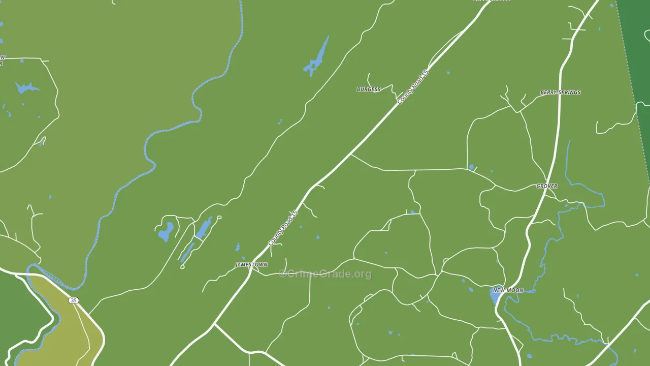 Jamestown, AL Map of Vehicle Theft Rates