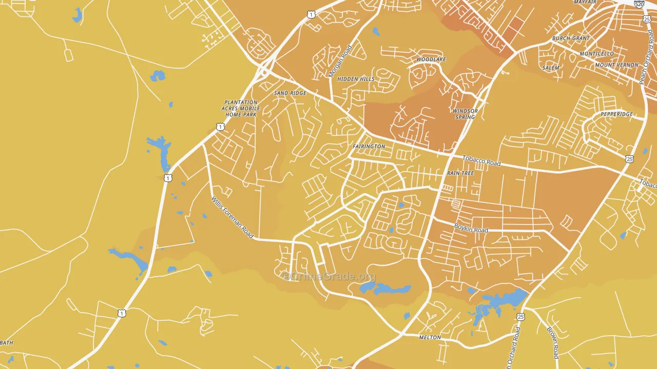 Jamestown, Hephzibah, GA Map of Vehicle Theft Rates