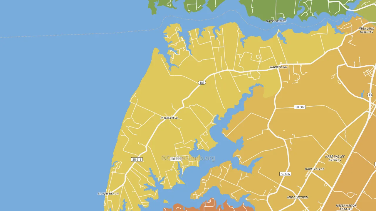 Jamesville, VA Map of Vehicle Theft Rates