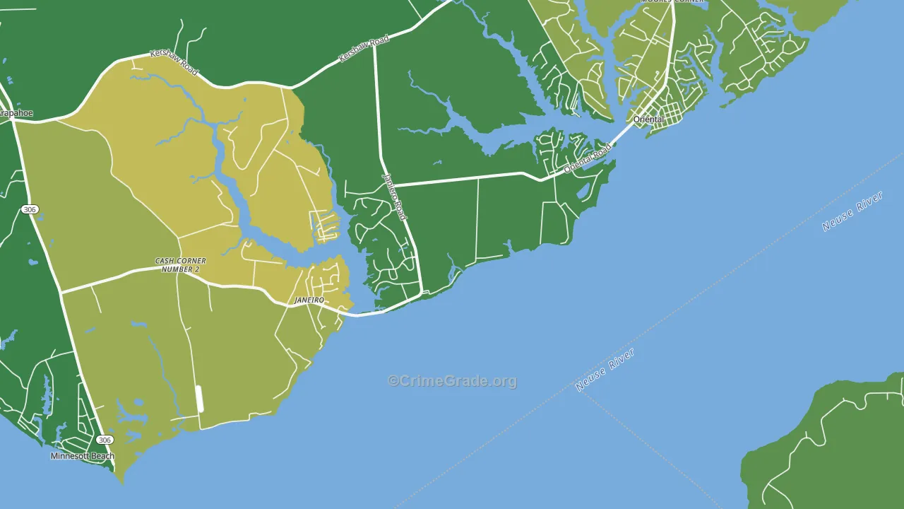 Janeiro, NC Map of Vehicle Theft Rates